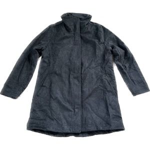 Pendleton Womens Medium Wool Coat Rainbow Hudson Bay Lined Charcoal Full Zip